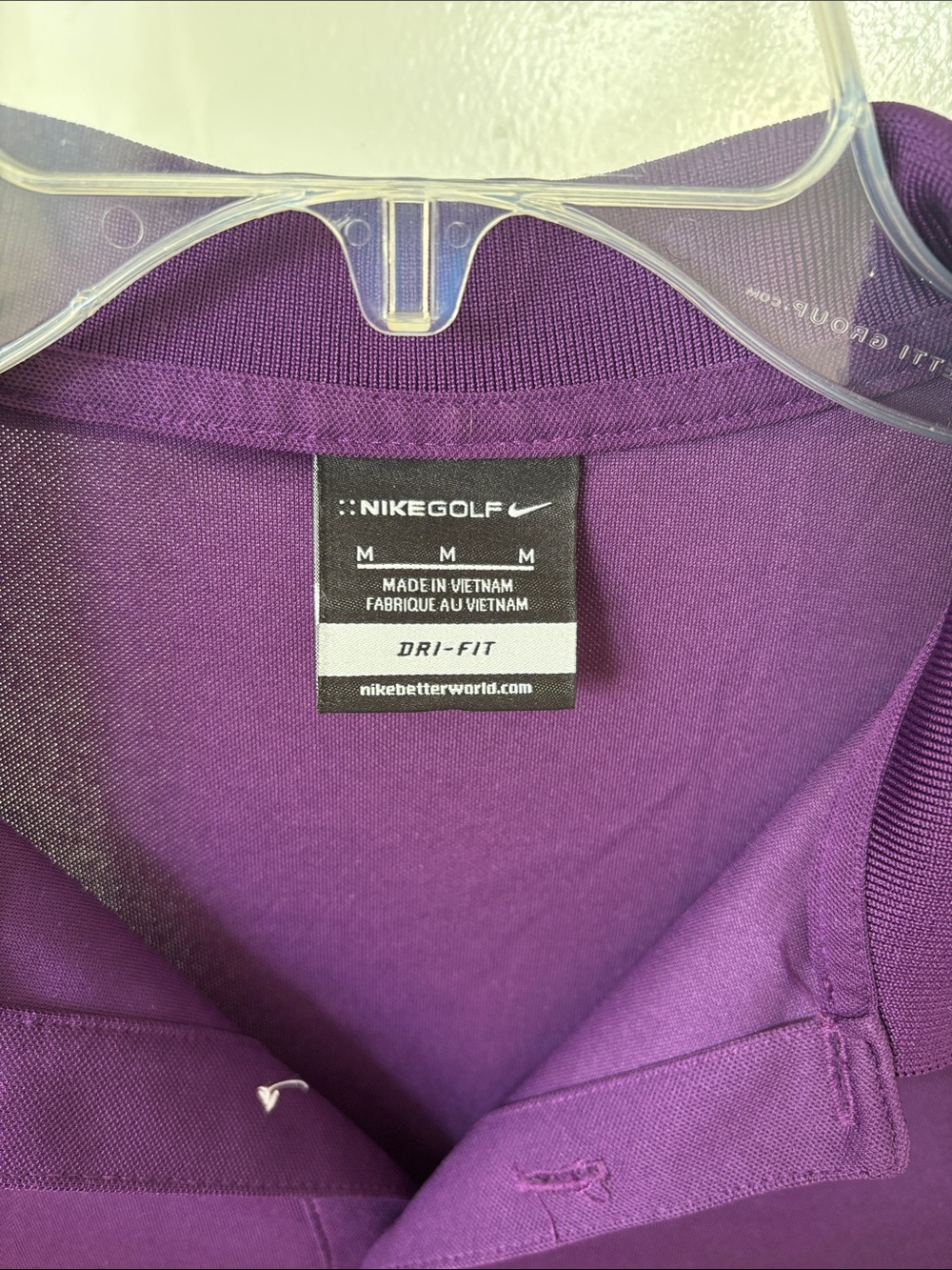 Nike Golf Purple Dr-Fit Polo Shirt size M - Picture 2 of 7